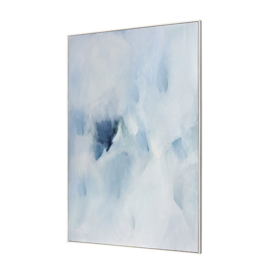 Blue and White Abstract Framed Wall Art