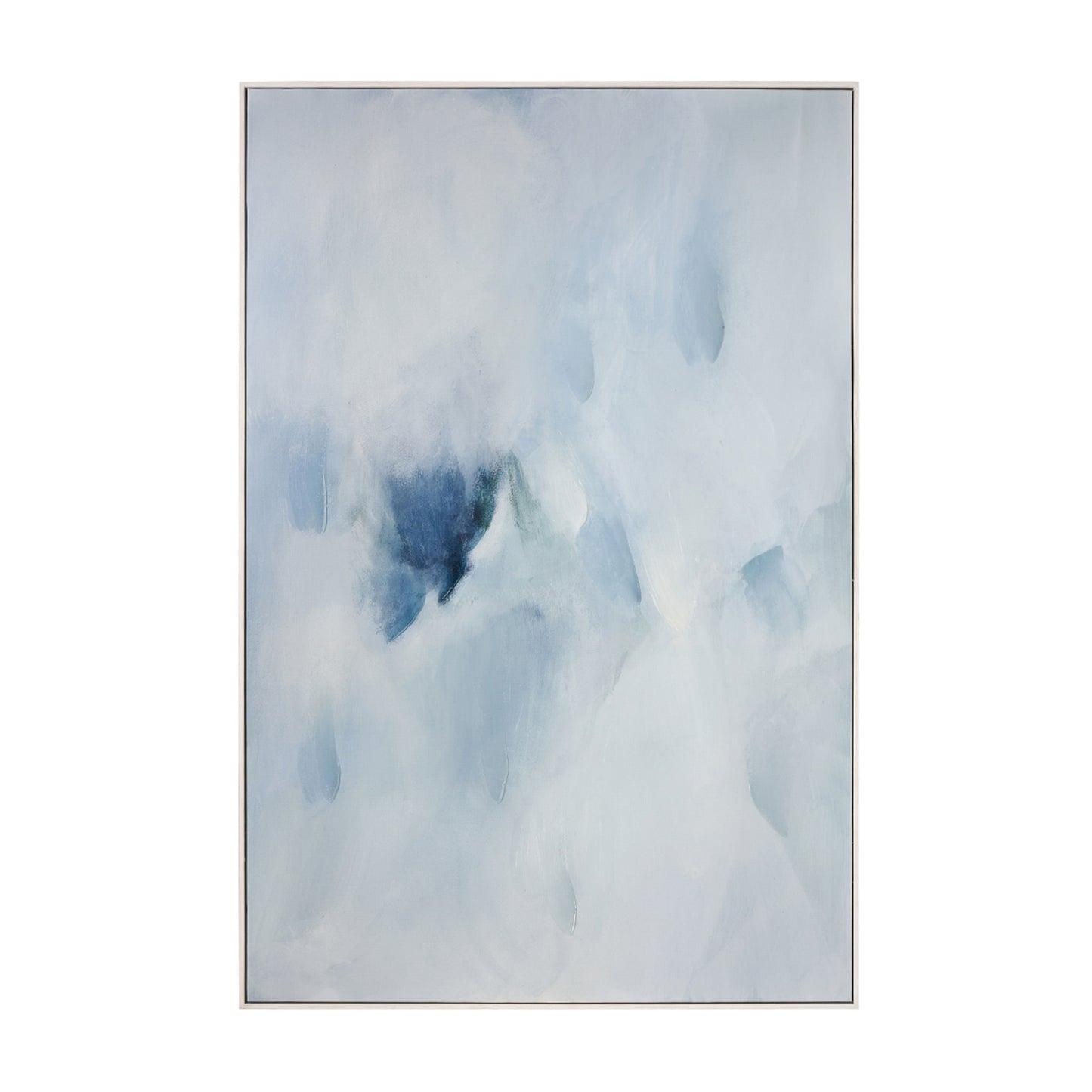 Blue and White Abstract Framed Wall Art