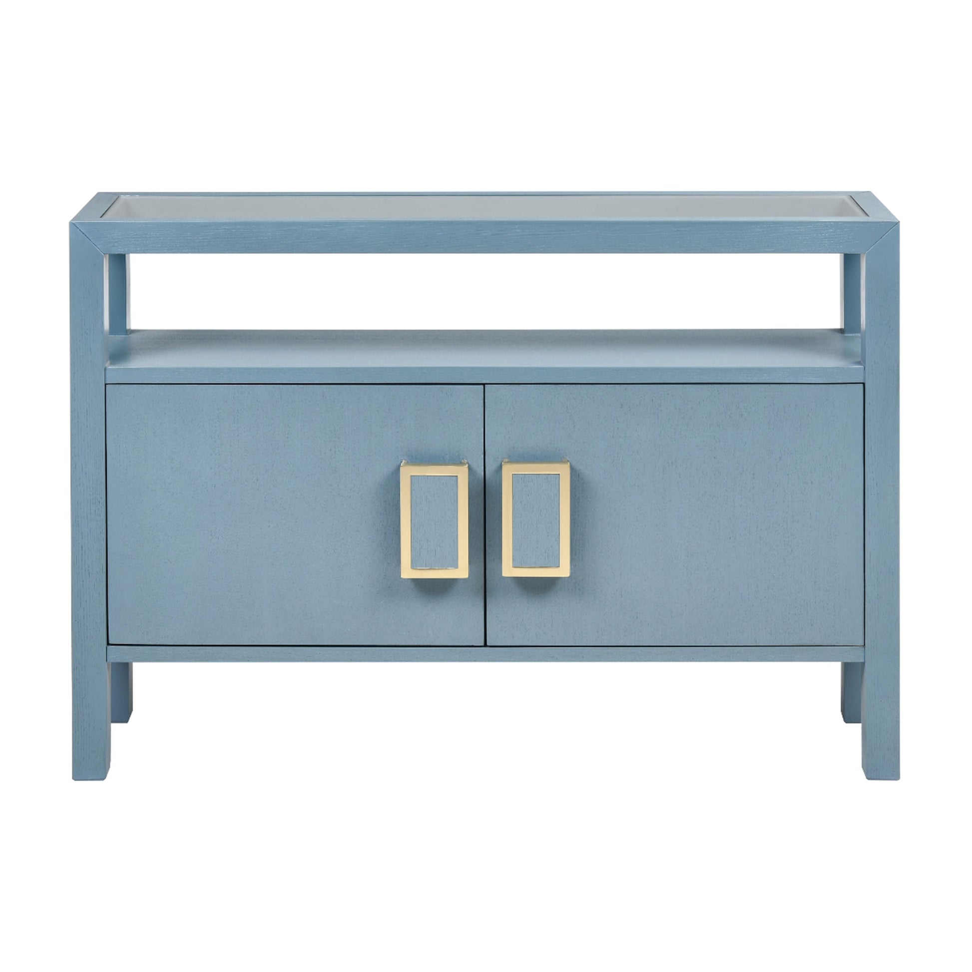 Aged Blue Two Door Credenza Table