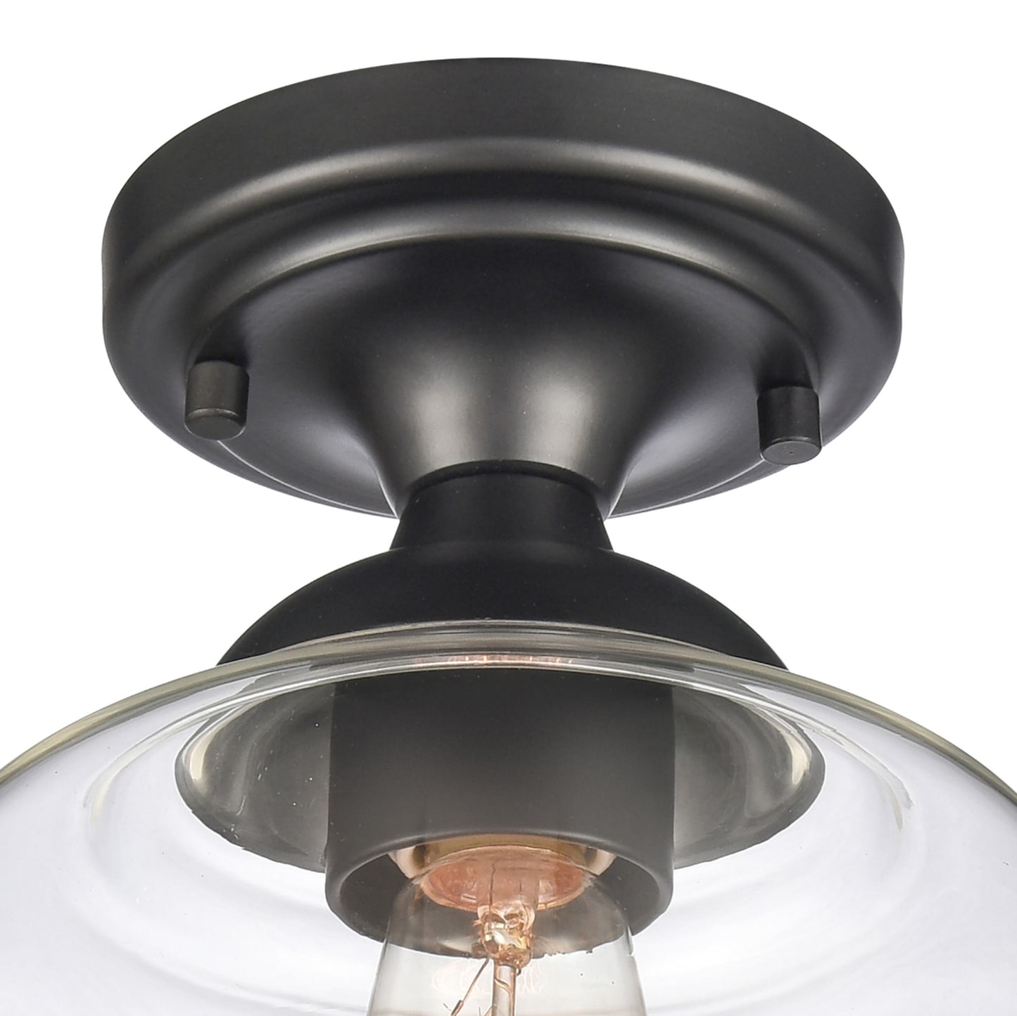 Black 8'' Wide 1-Light Semi Flush Mount