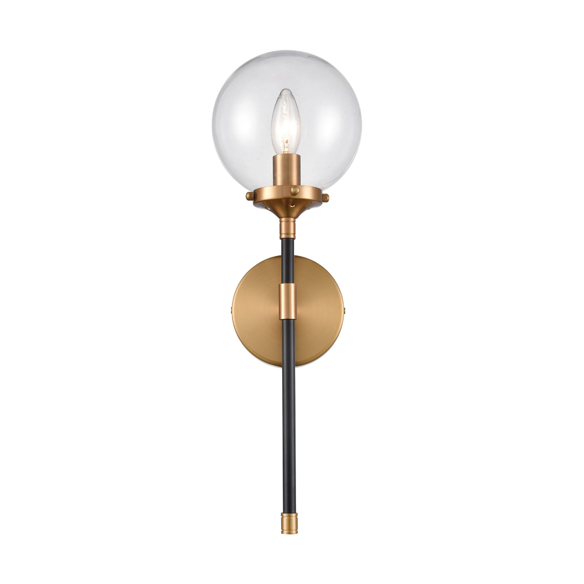 Black and Gold 19'' High 1-Light Sconce