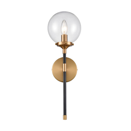 Black and Gold 19'' High 1-Light Sconce