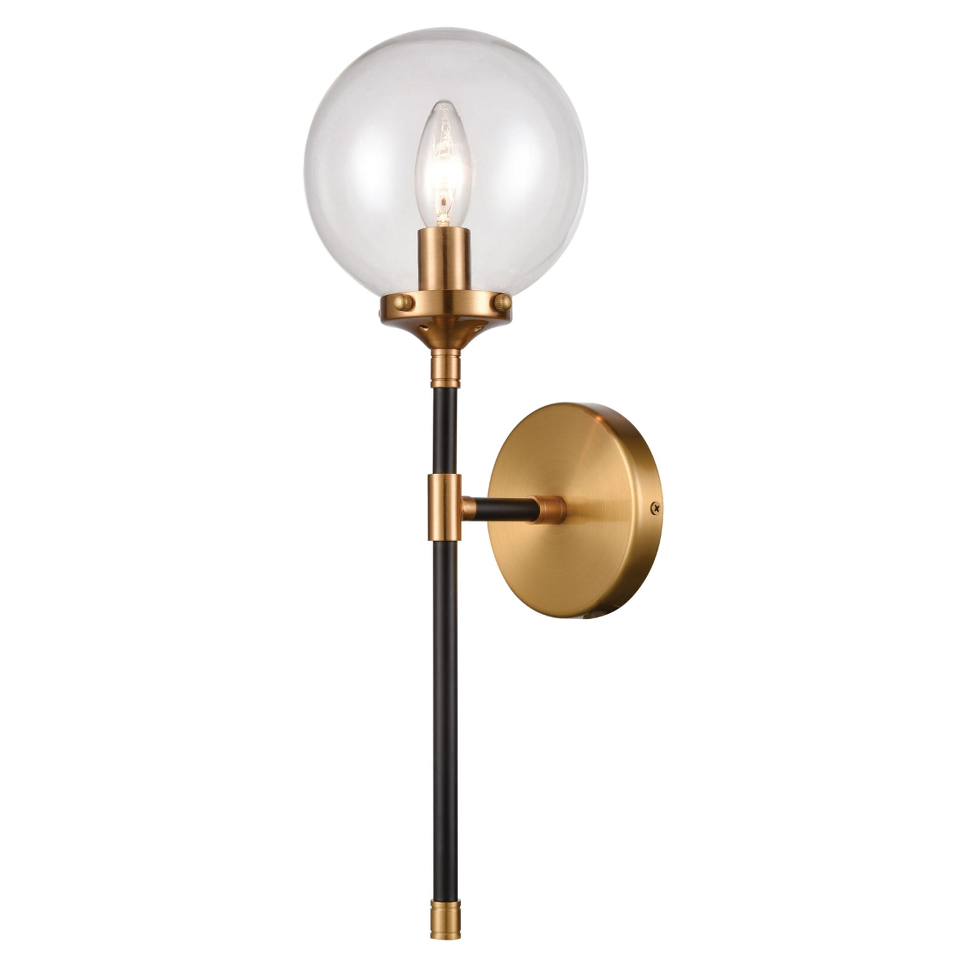 Black and Gold 19'' High 1-Light Sconce