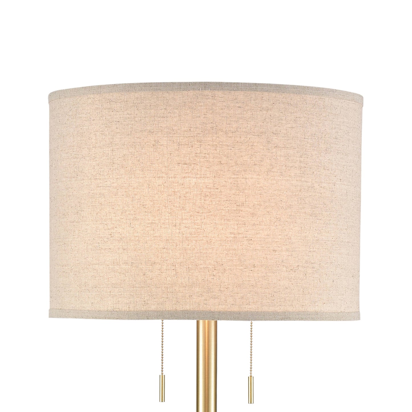 White and Brass 63'' High 2-Light Floor Lamp