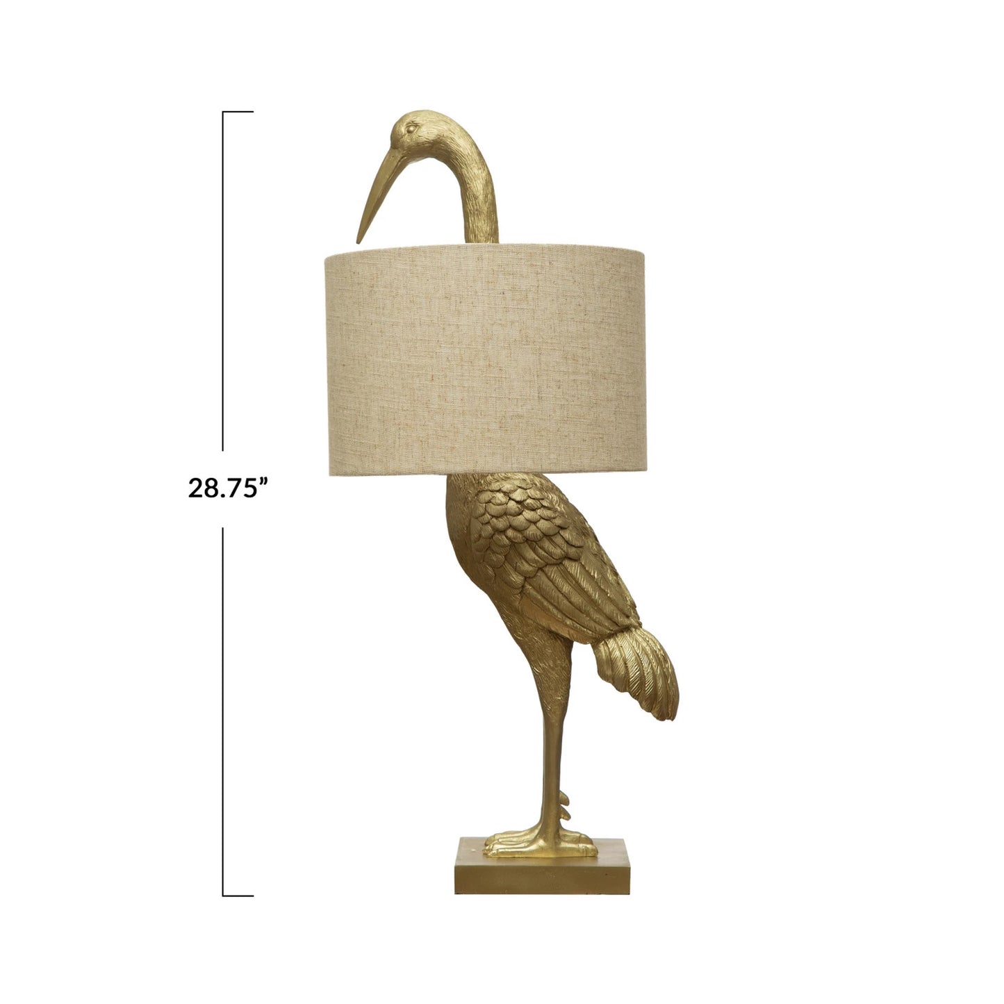 Gold Resin Bird Table Lamp