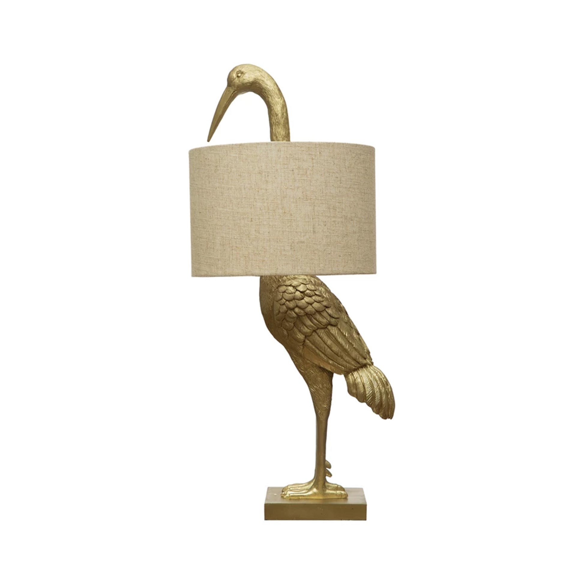 Gold Resin Bird Table Lamp