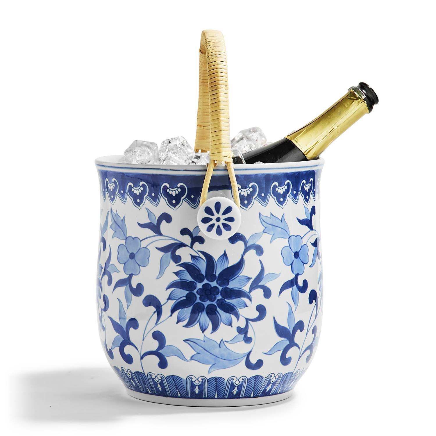 Blue and White Chinoiserie Champagne and Wine Bucket