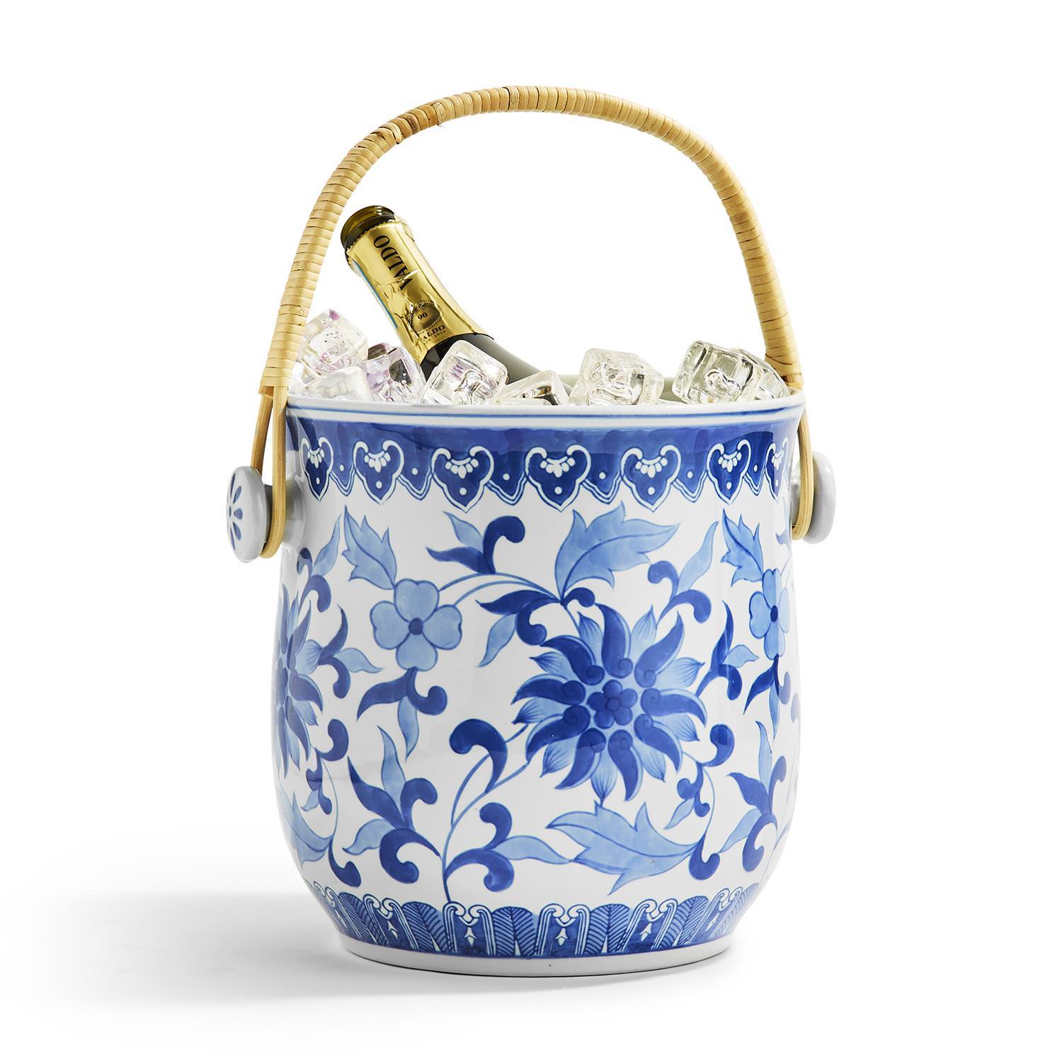 Blue and White Chinoiserie Champagne and Wine Bucket