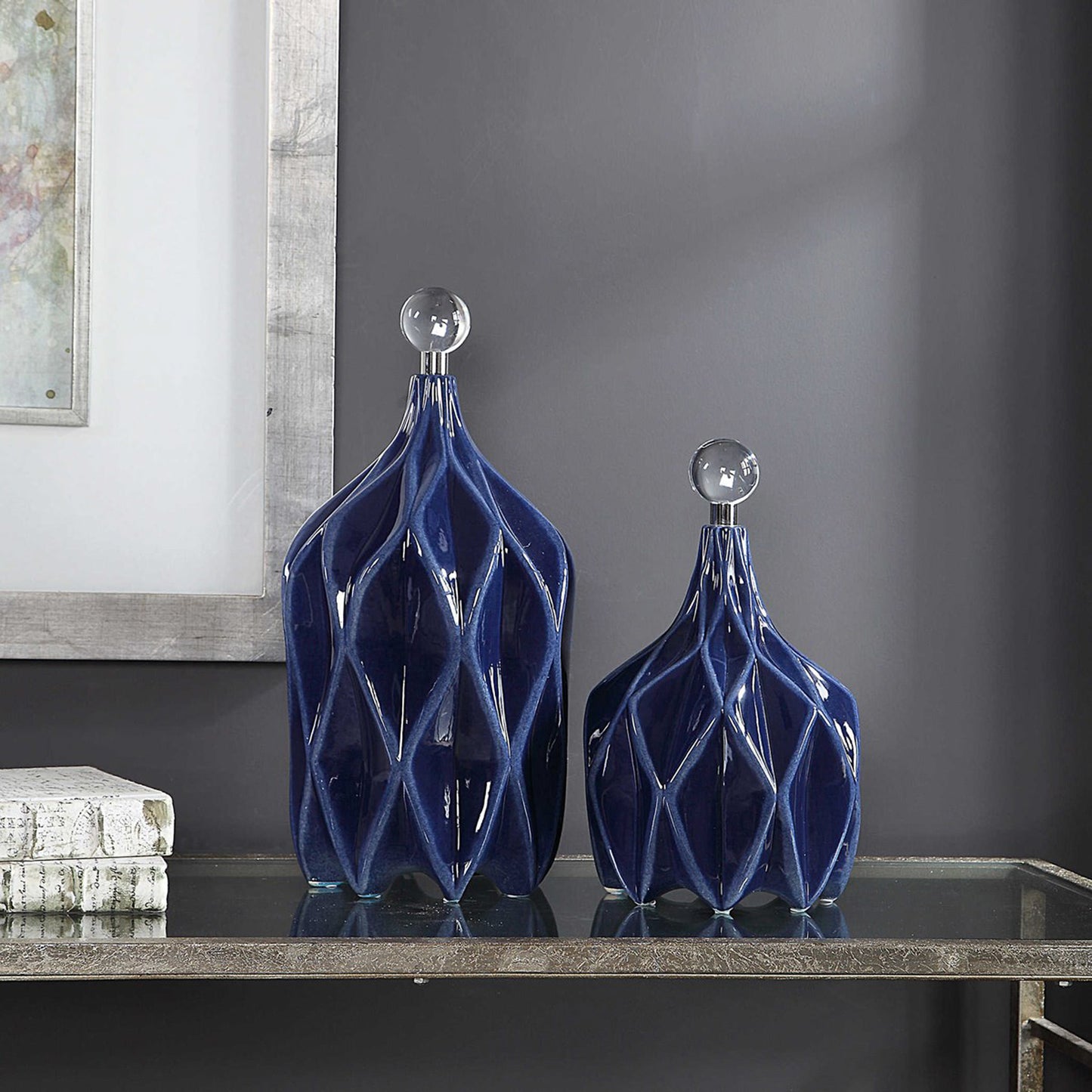 Blue Klara Bottles Set of 2