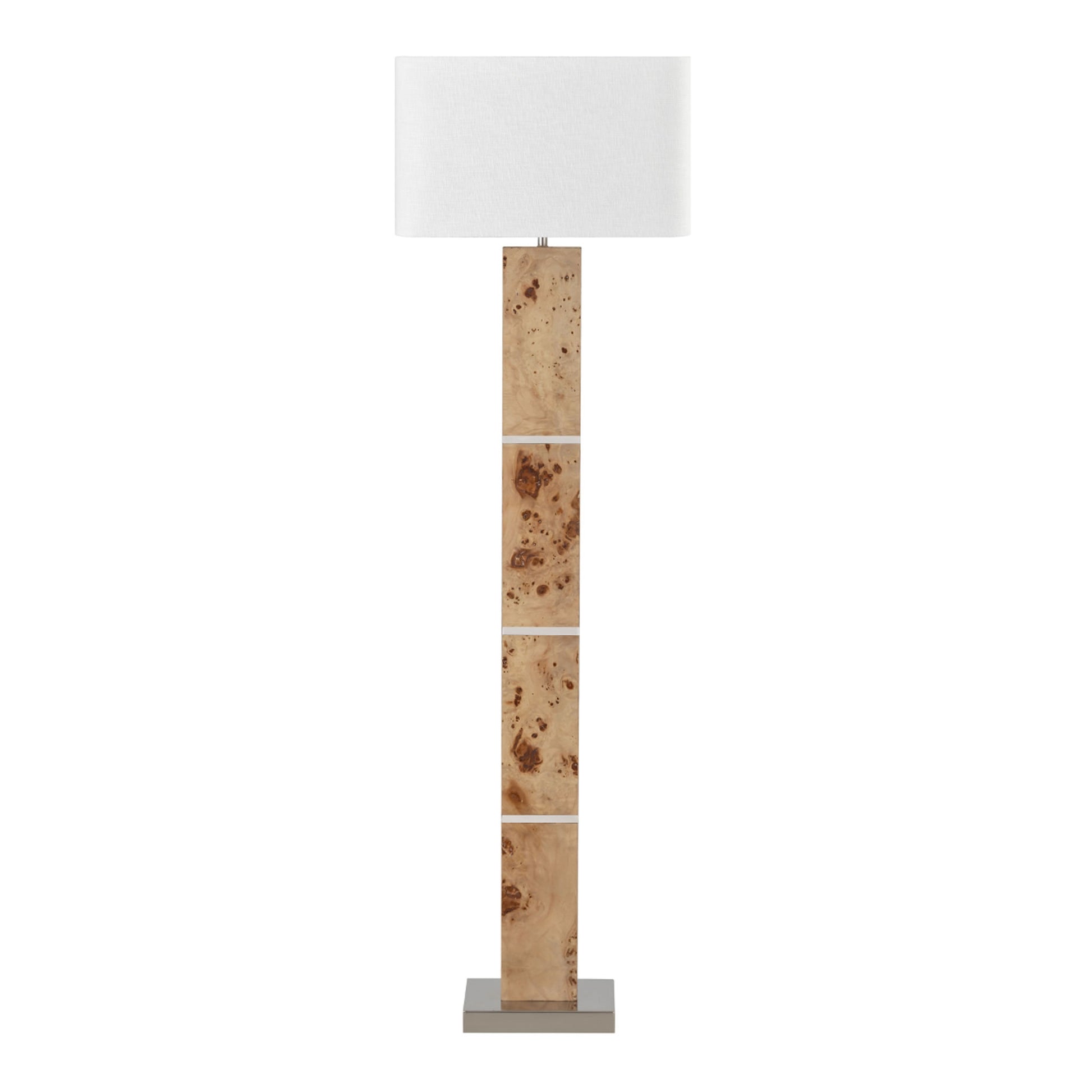 Burl and Nickel 63'' High 1-Light Floor Lamp