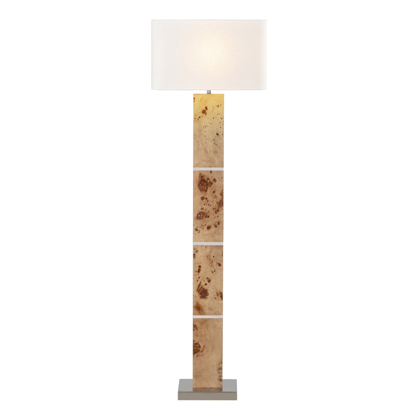 Burl and Nickel 63'' High 1-Light Floor Lamp