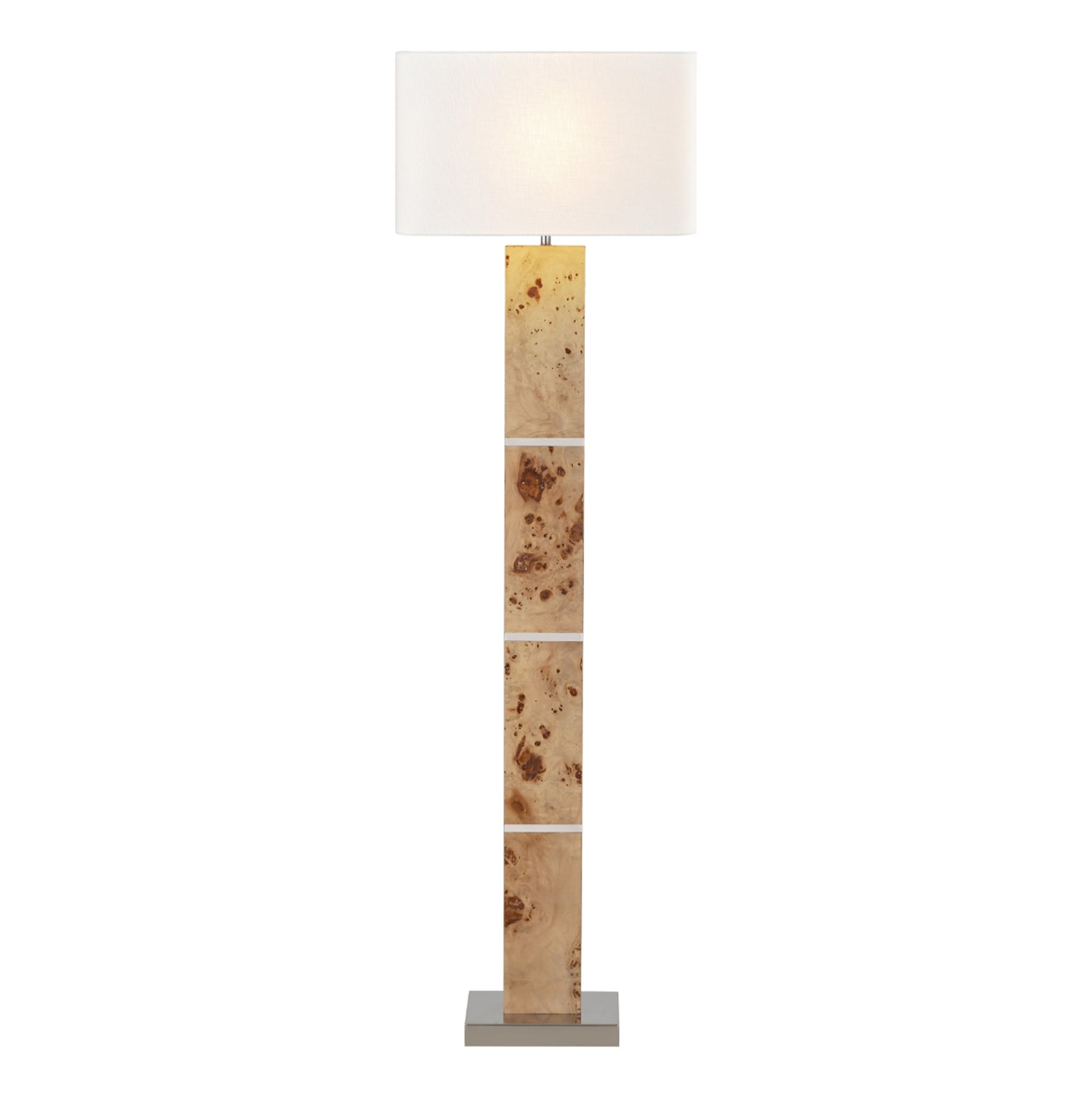 Burl and Nickel 63'' High 1-Light Floor Lamp