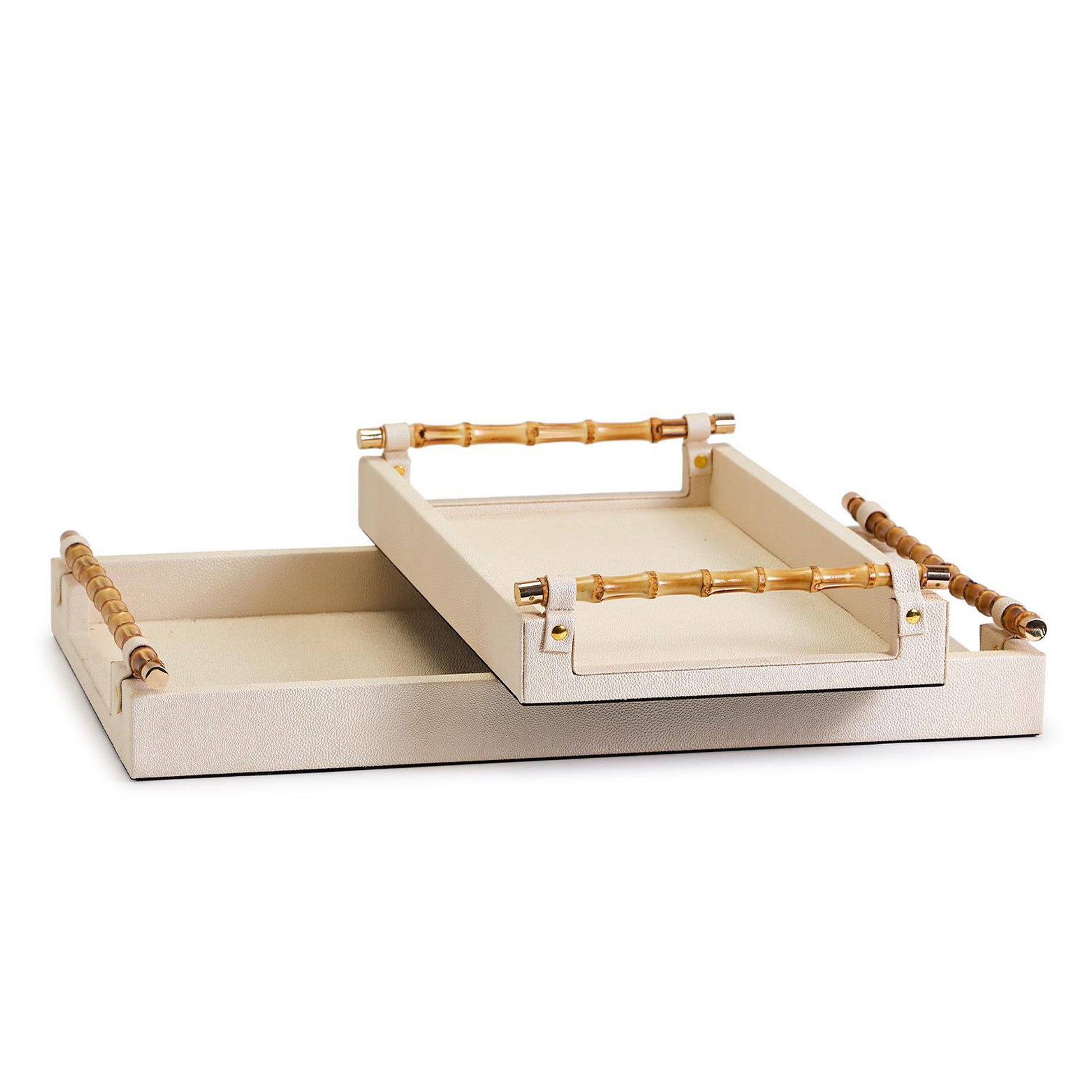 Cream Tray With Bamboo Handles