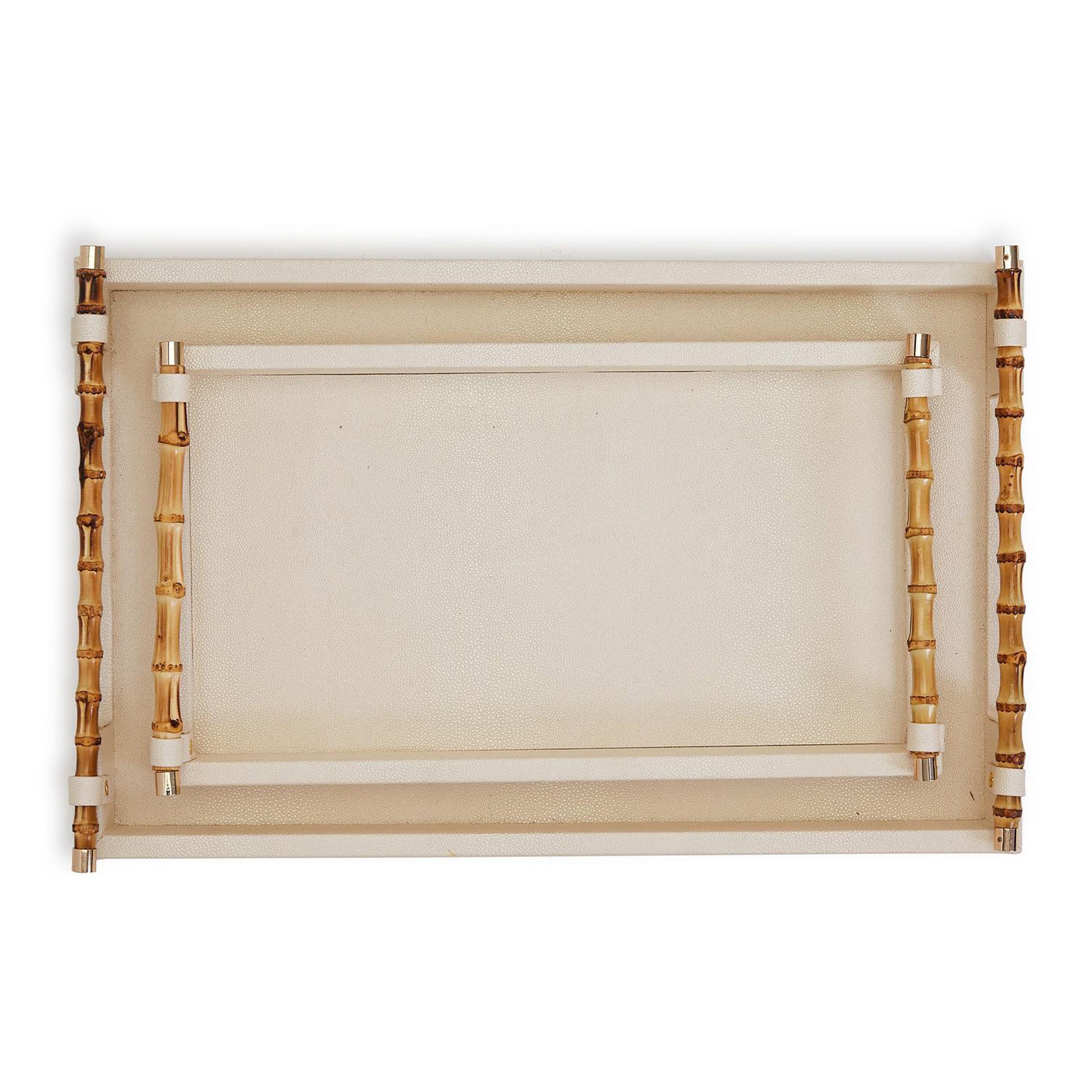 Cream Tray With Bamboo Handles