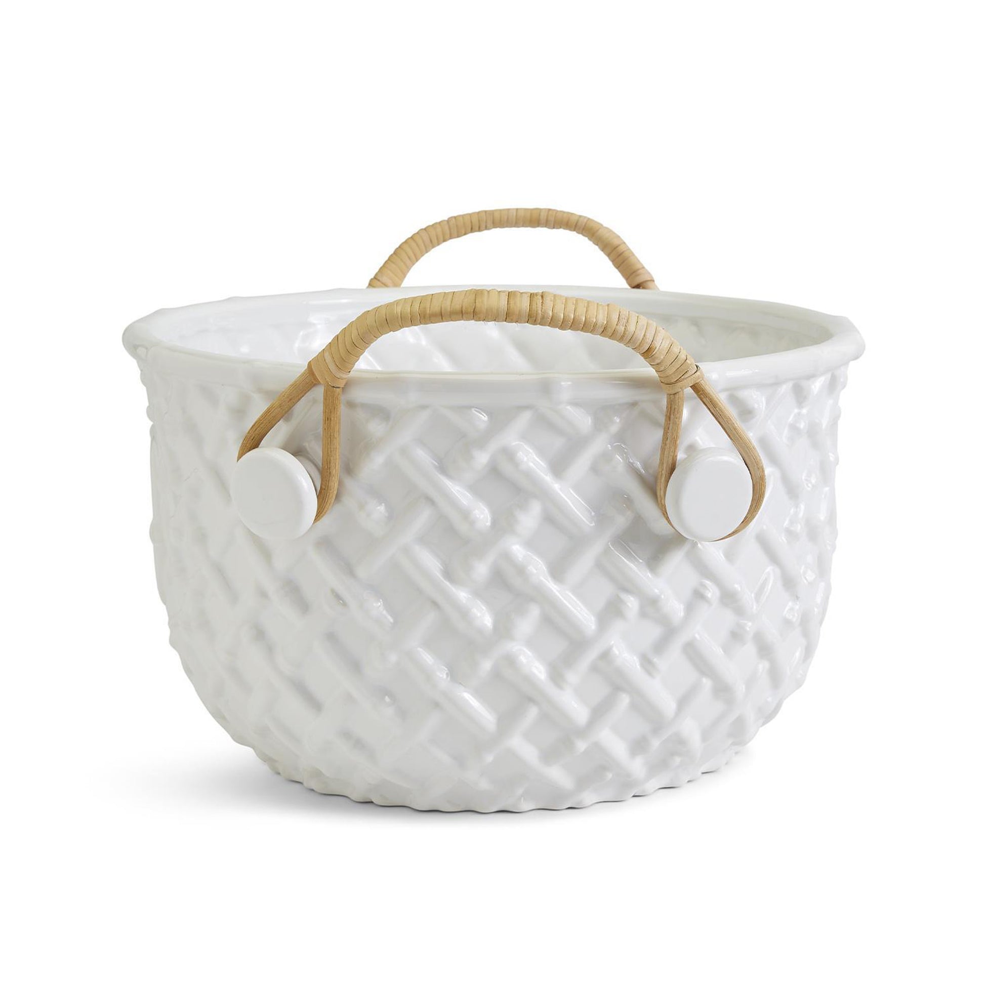 Faux Bamboo Bucket with Bamboo Handles