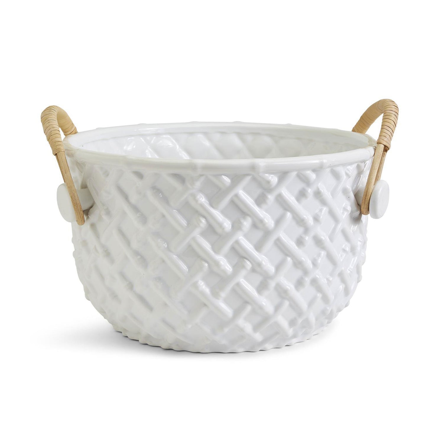 Faux Bamboo Bucket with Bamboo Handles