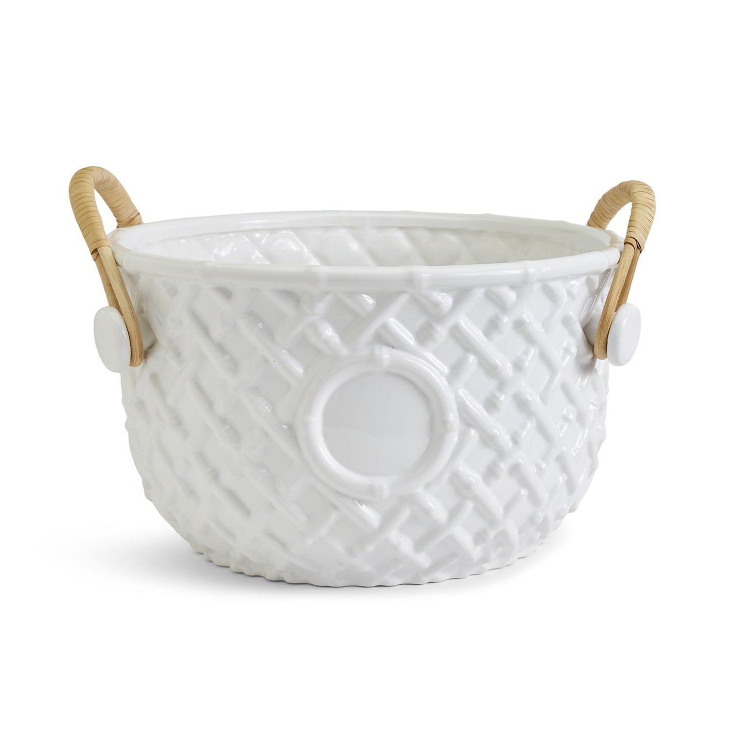 Faux Bamboo Bucket with Bamboo Handles