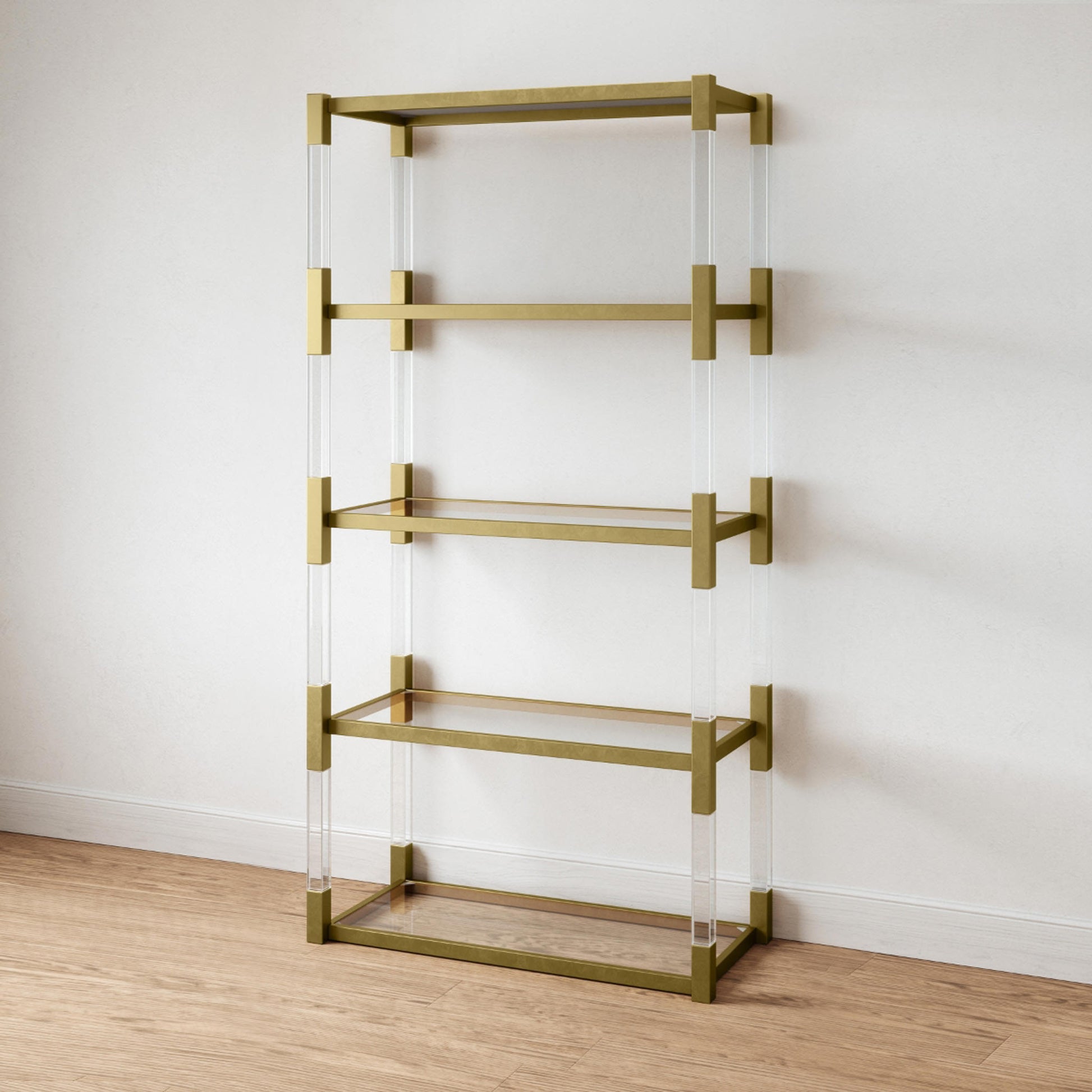 Acrylic and Gold Bookshelf