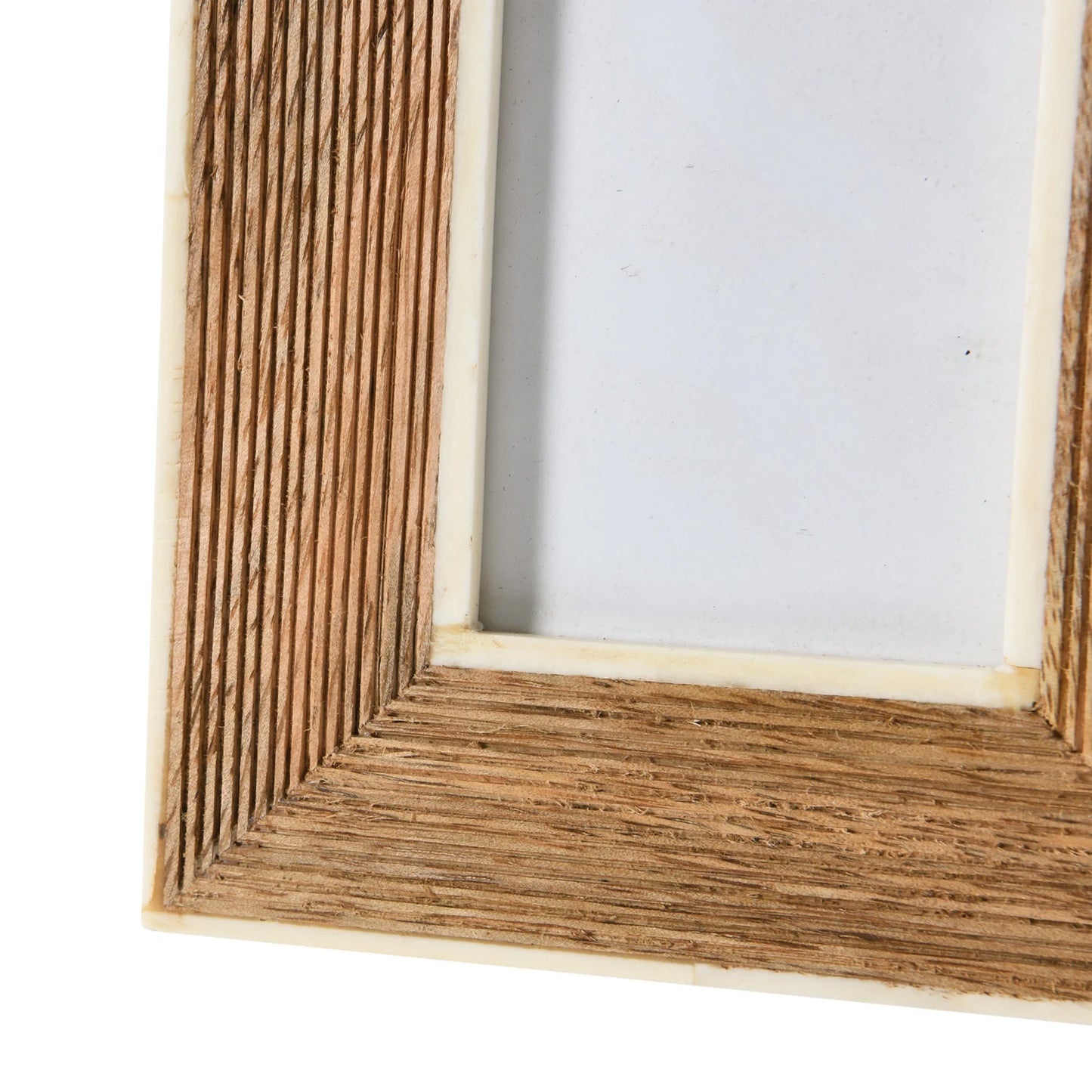 Hand-Carved Photo Frame with Bone Border