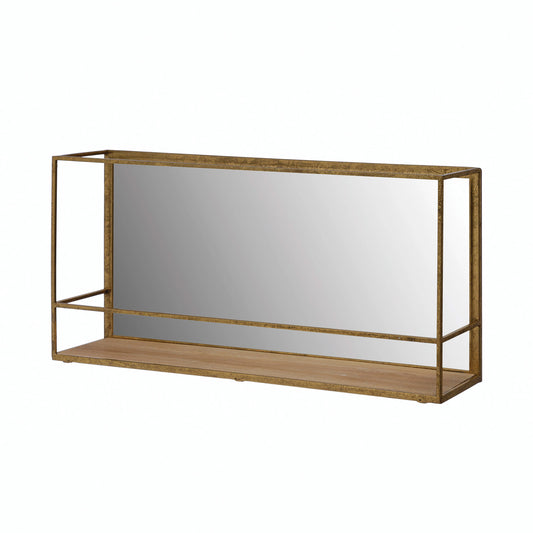 Metal and MDF Wall Shelf with Mirror