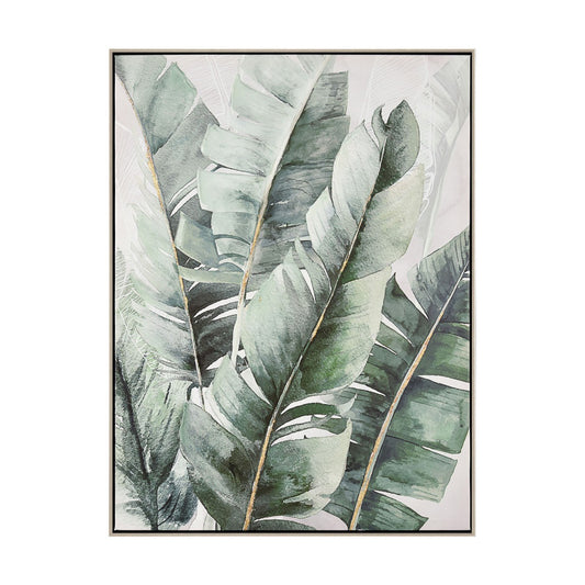 Multiple Green Banana Leaves Framed Wall Art