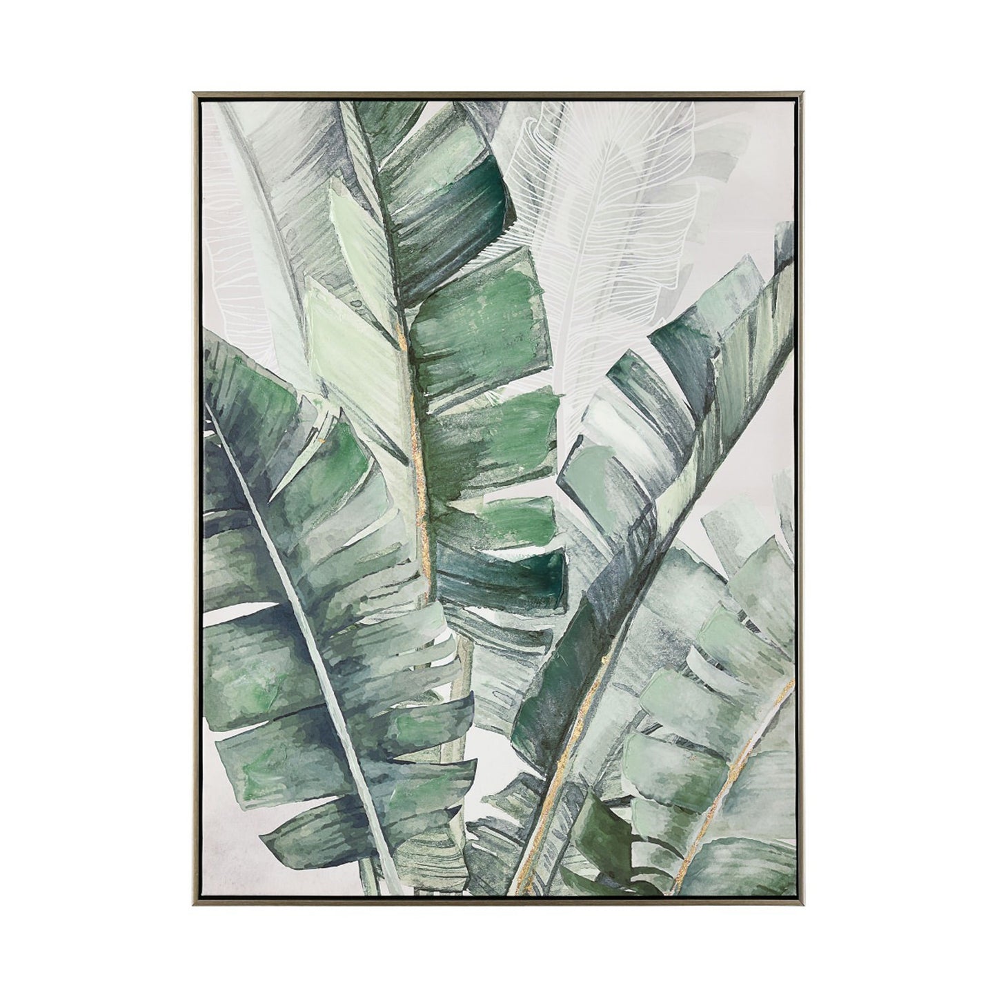 Green Banana Leaves Framed Wall Art