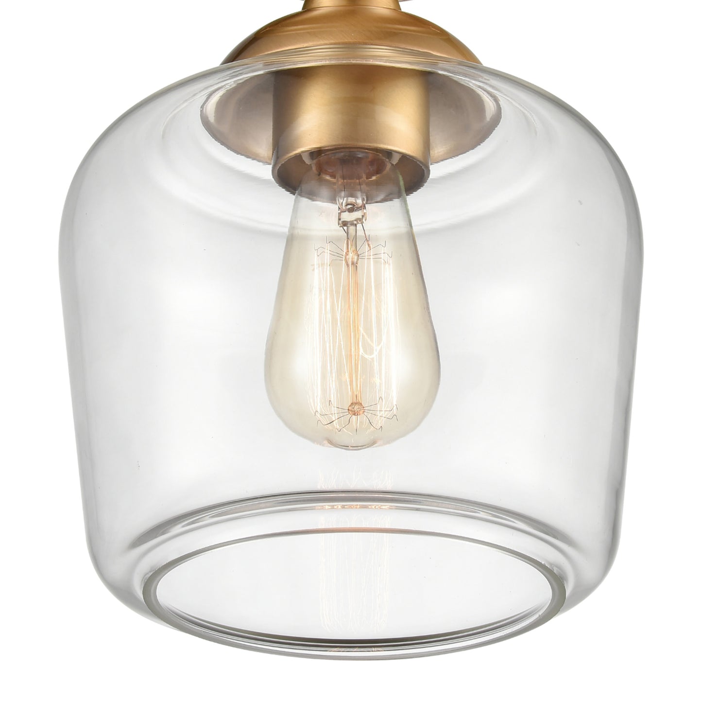 Satin Brass 8'' Wide 1-Light Semi Flush Mount