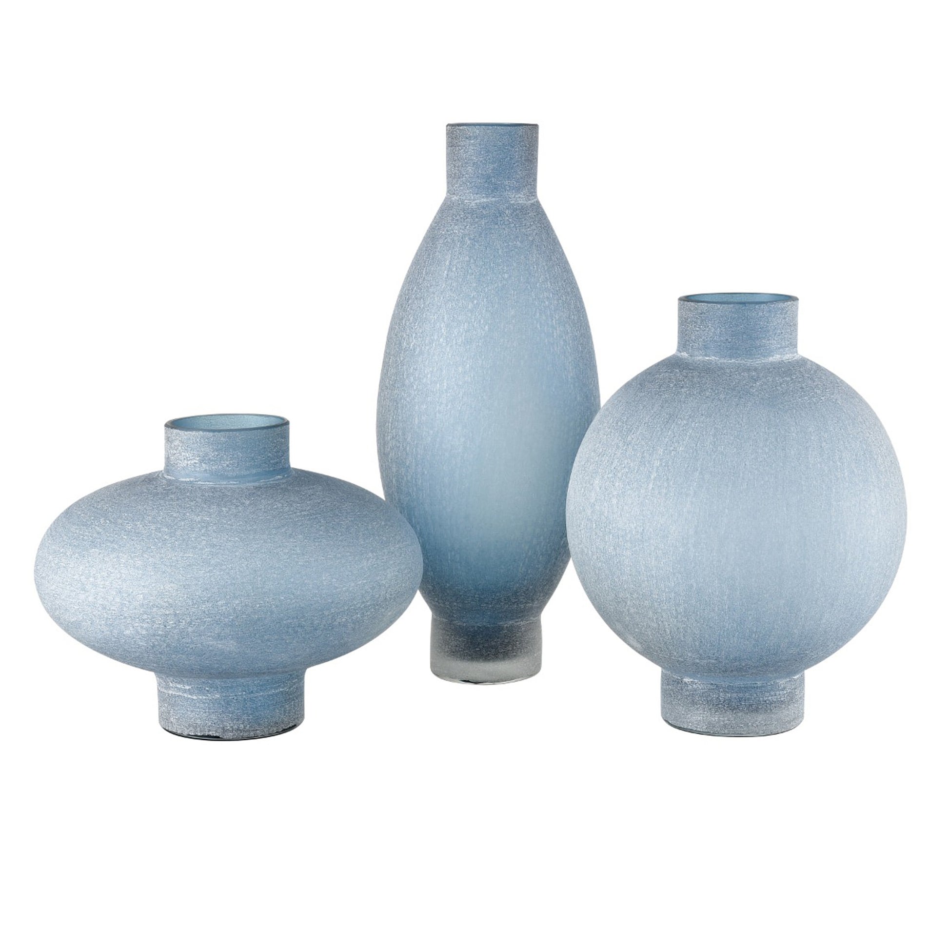 Ice Blue Glass Vase - Small