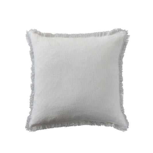 Stonewashed Linen Pillow With Fringe