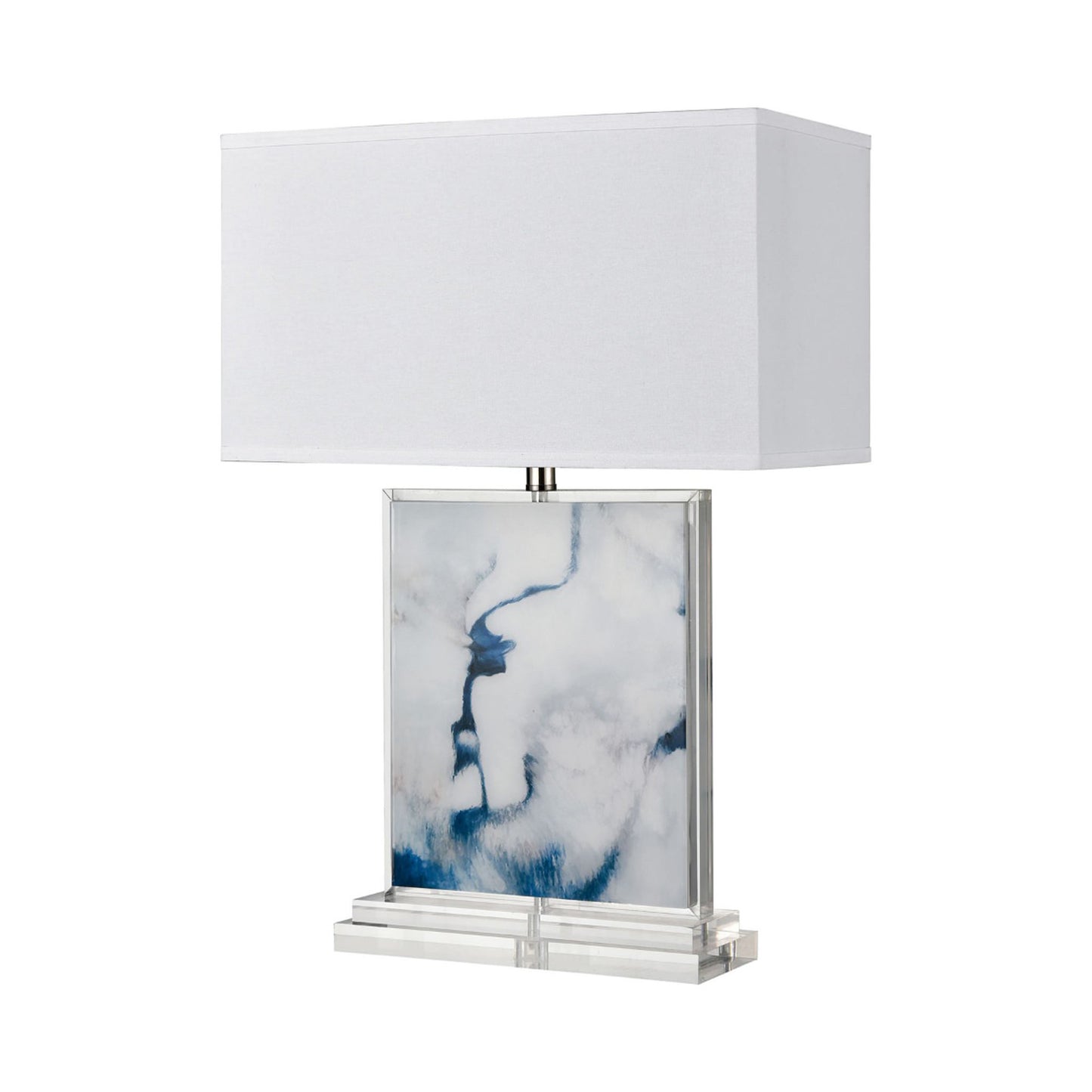 Marbled Blue and White Acrylic Table Lamp