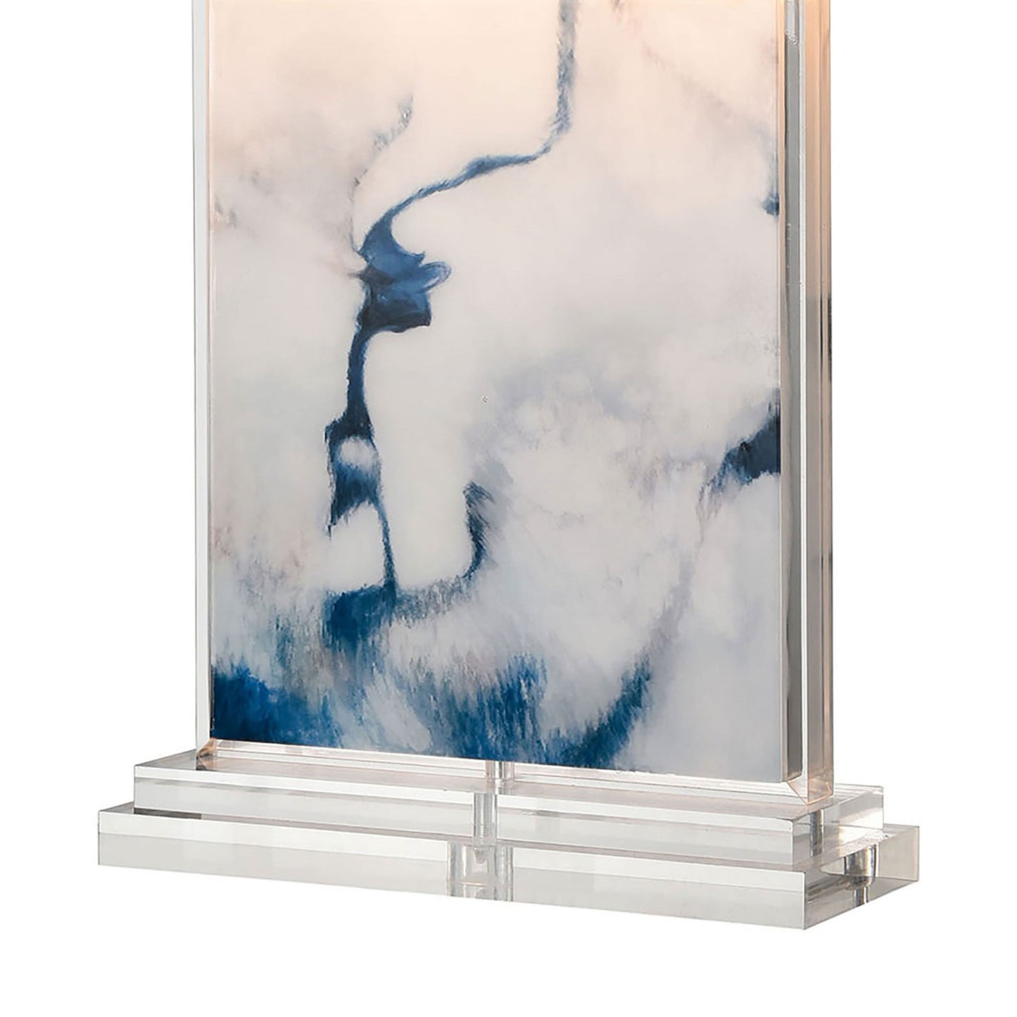 Marbled Blue and White Acrylic Table Lamp