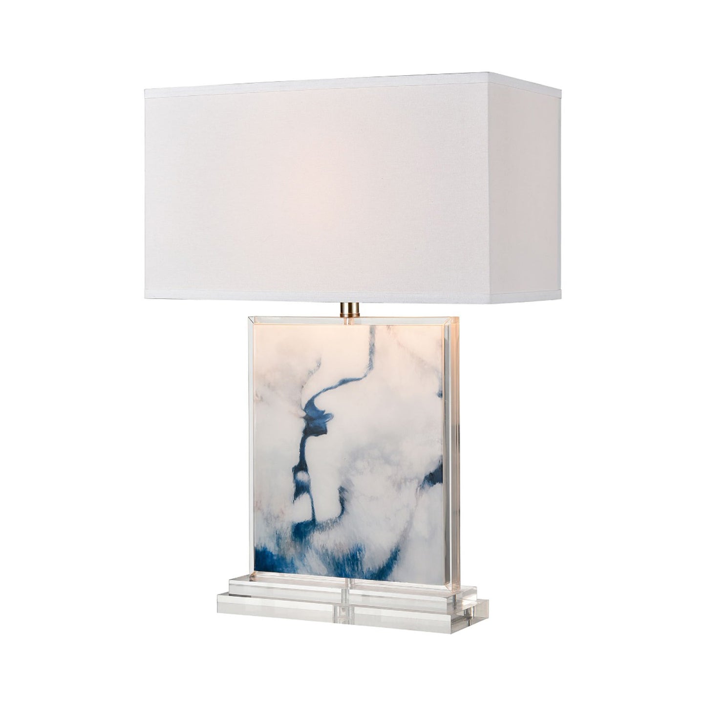 Marbled Blue and White Acrylic Table Lamp