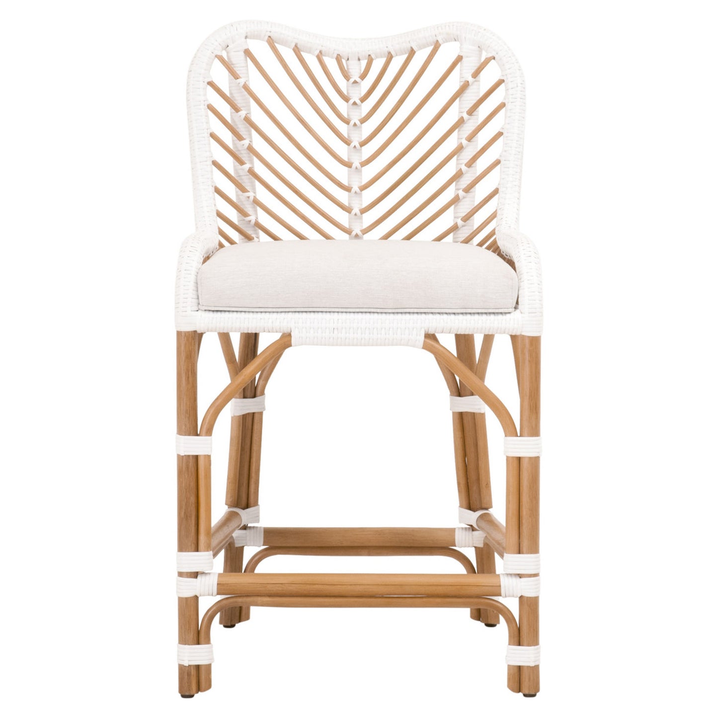 White Rattan Counter Stool