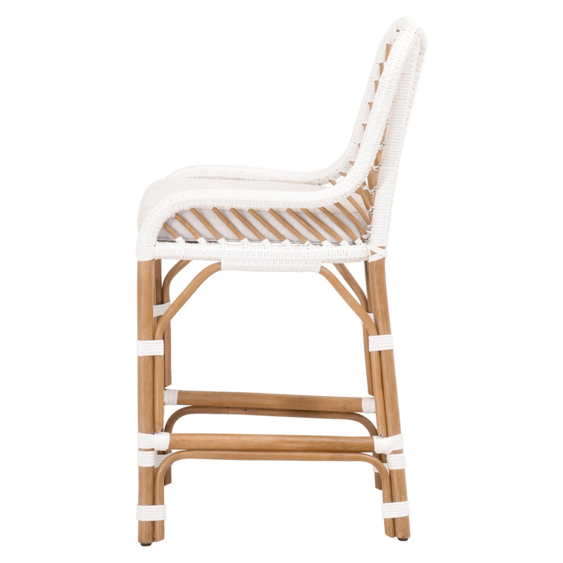 White Rattan Counter Stool