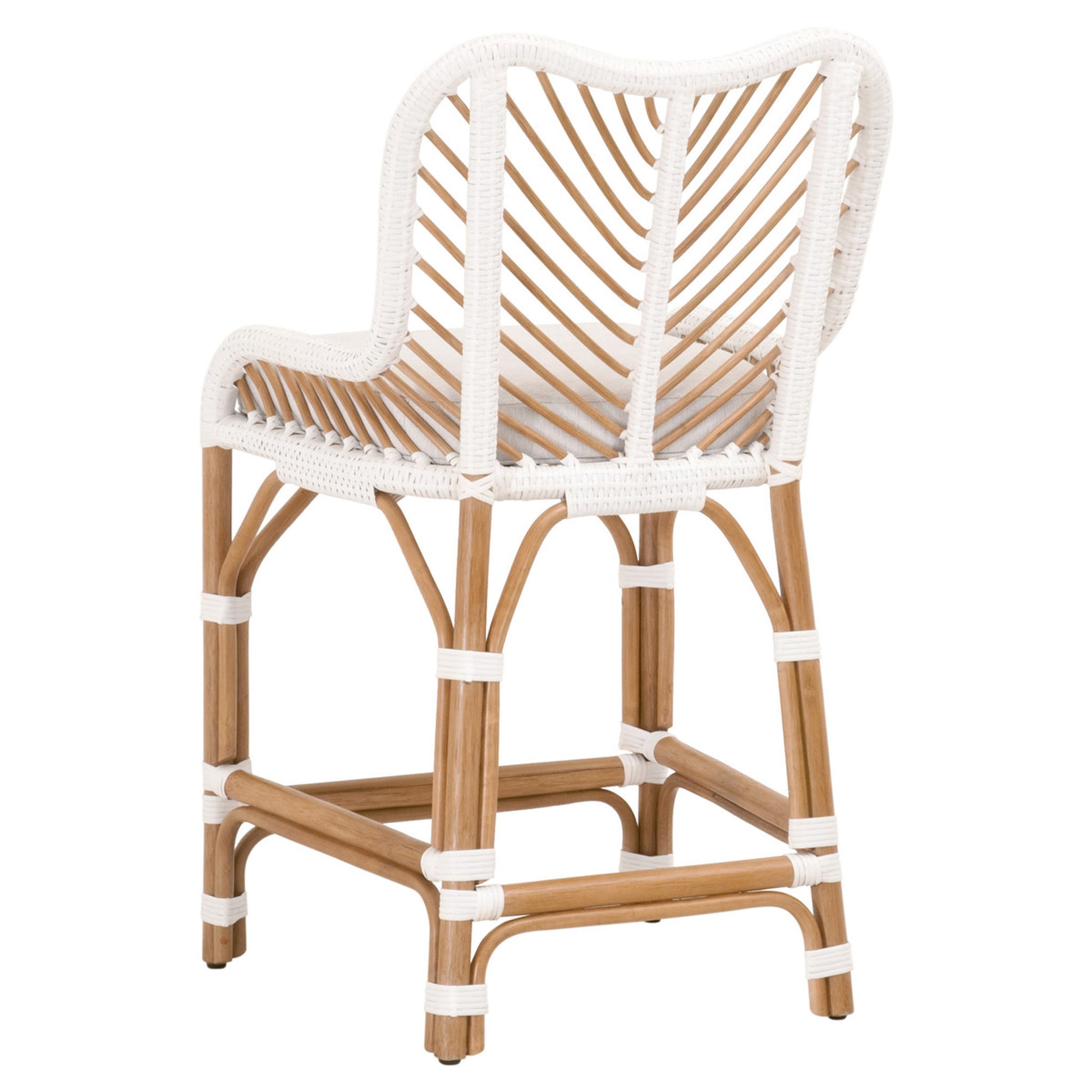 White Rattan Counter Stool