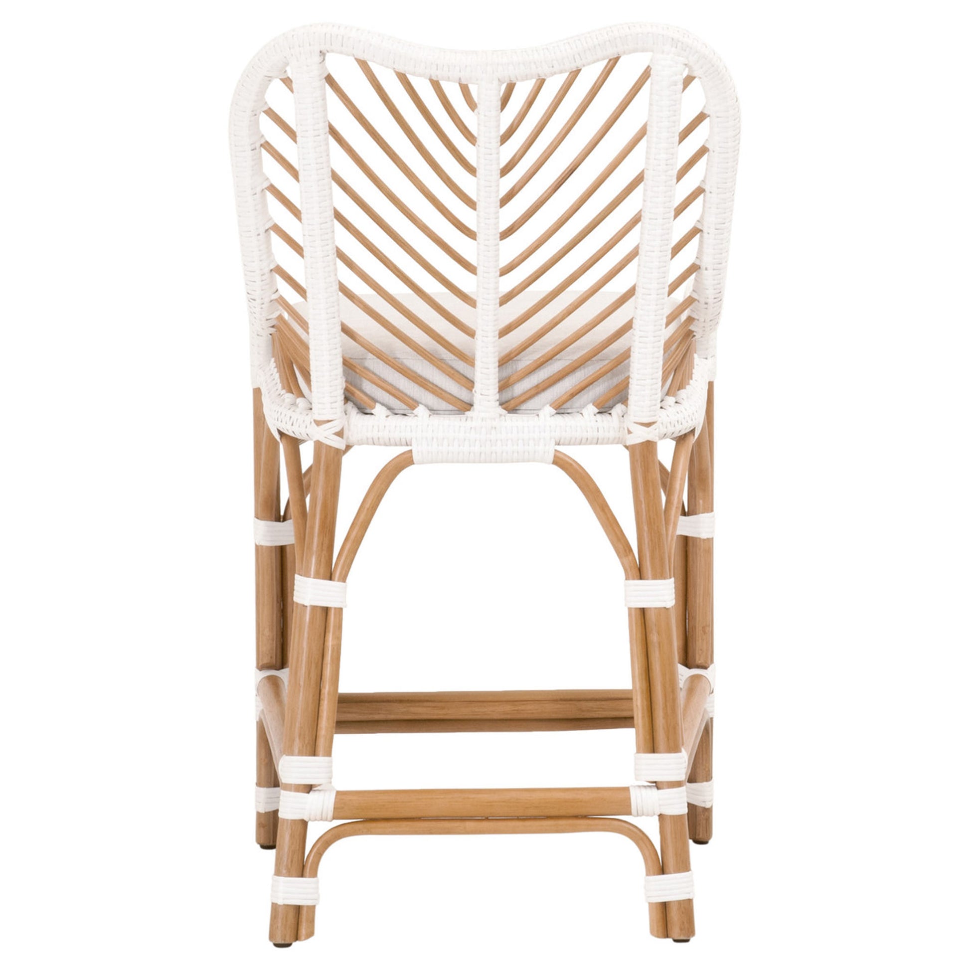 White Rattan Counter Stool