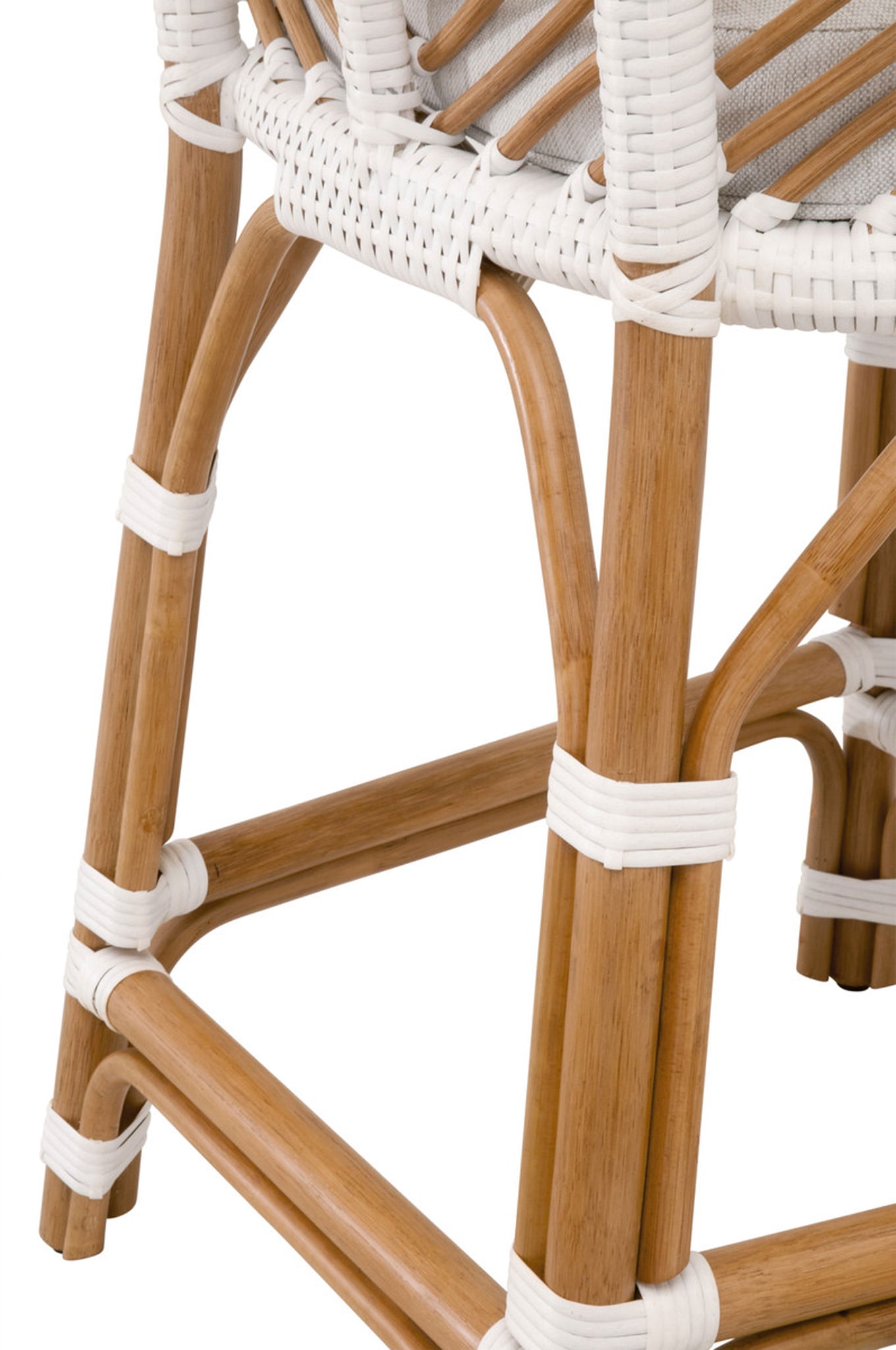 White Rattan Counter Stool