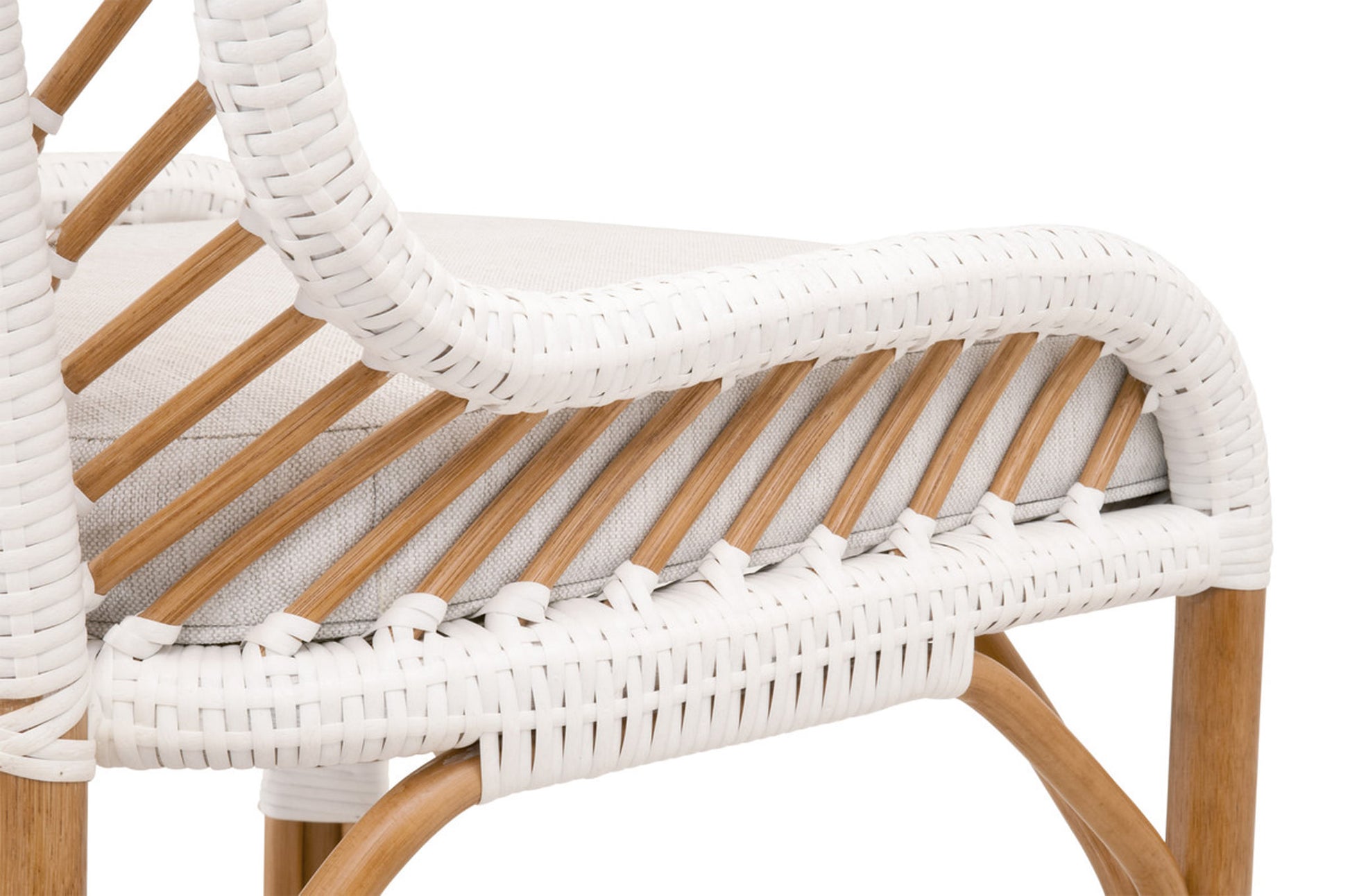 White Rattan Counter Stool