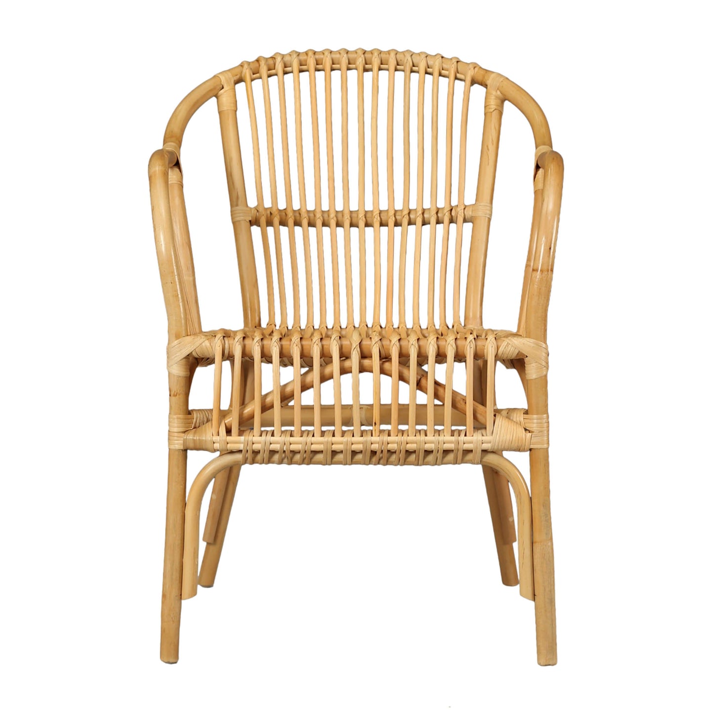 Wood and Rattan Arm Chair