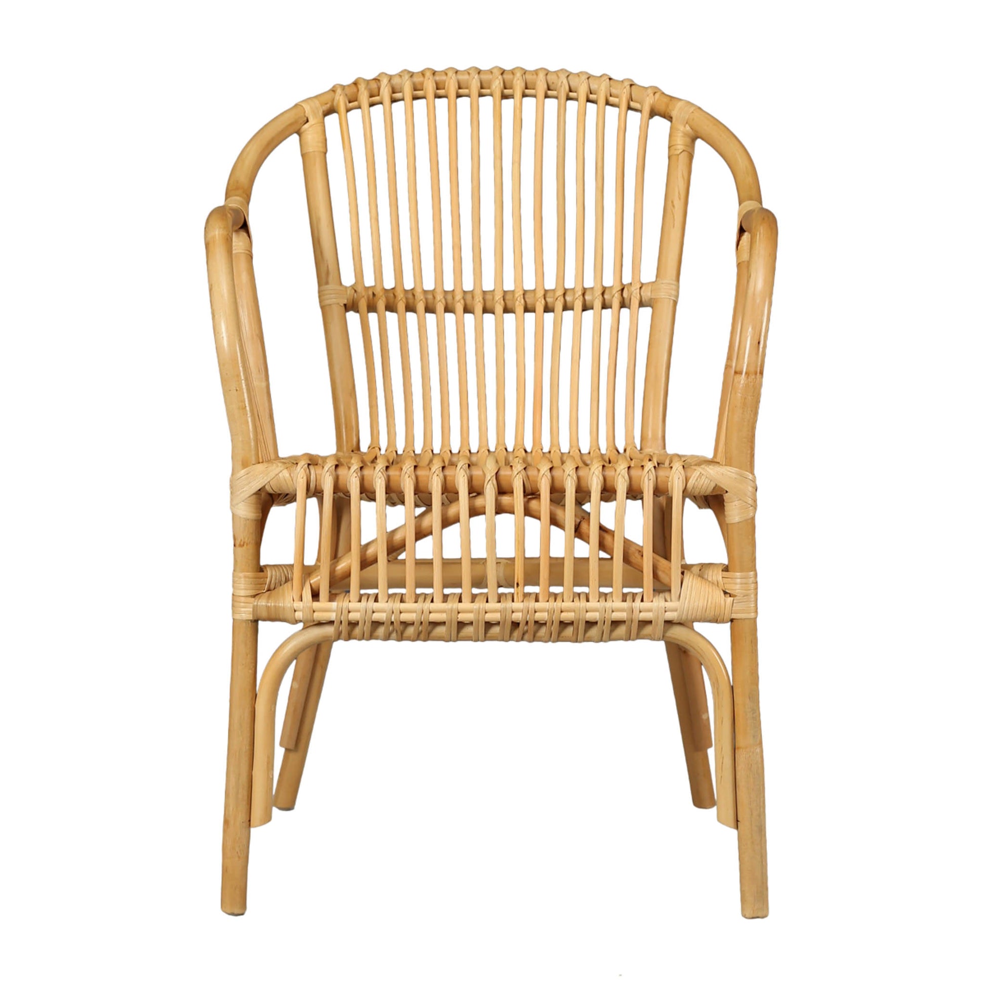 Wood and Rattan Arm Chair