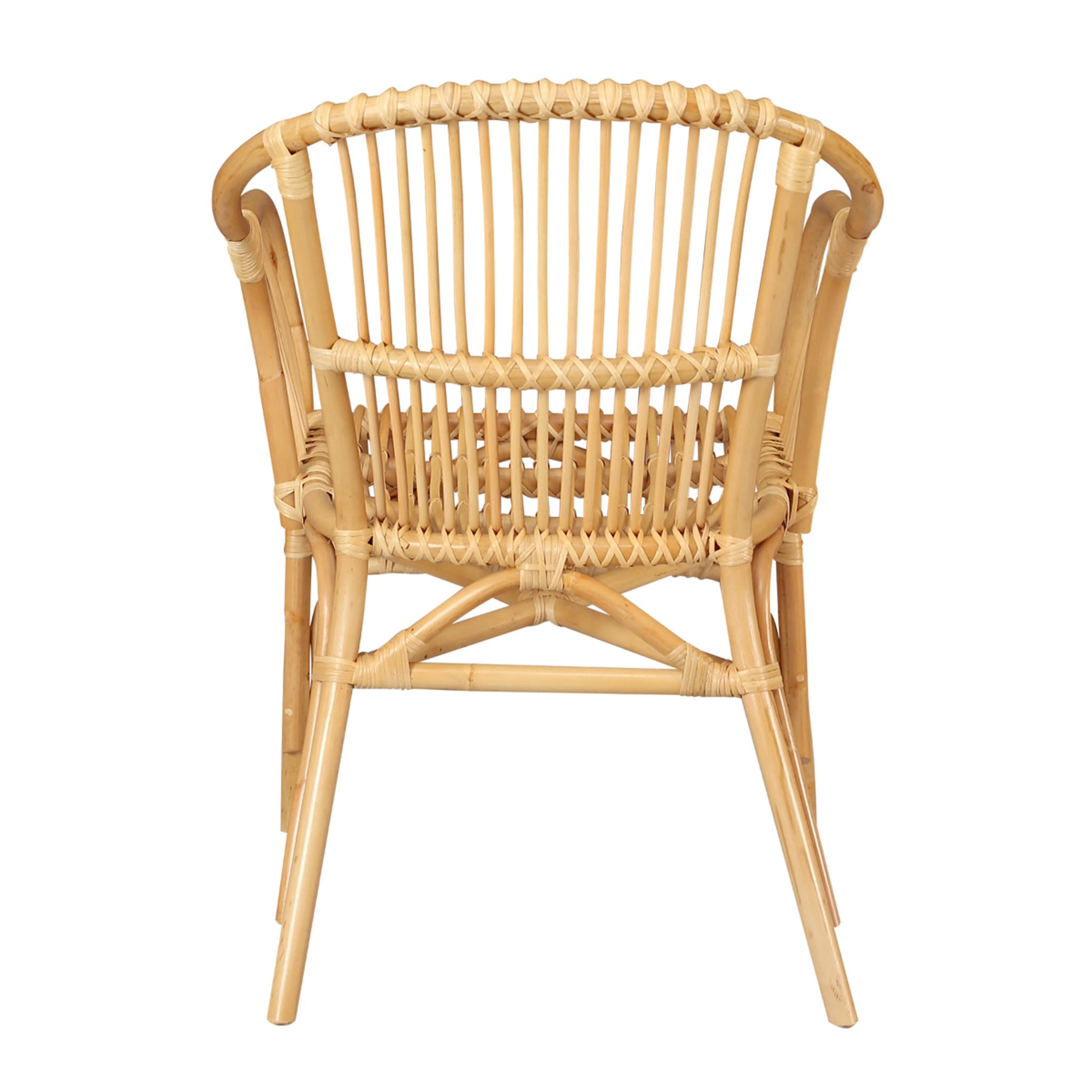 Wood and Rattan Arm Chair