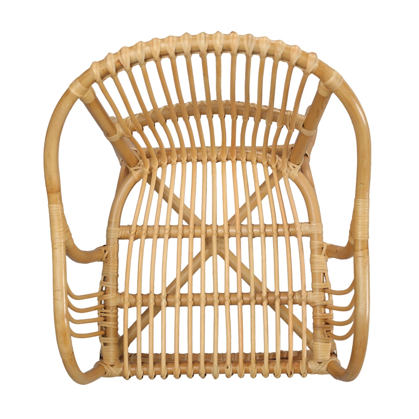 Wood and Rattan Arm Chair